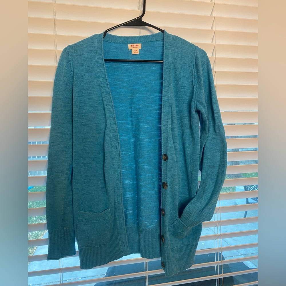 Mossimo Women’s Button Front Cardigan, small, teal